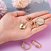 Brass Micro Pave Clear Cubic Zirconia Screw Carabiner Lock Charms ZIRC-TA0001-13G-19