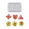 Crystal Drop Glue Diy Pentagram & Flower & Heart & Triangle & Hexagon Connected Flow Sand Pendant Hanging Decoration Silicone Mold PW-WG89A9A-02-1