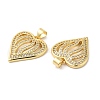 Real 16K Gold Plated Brass Micro Pave Clear Cubic Zirconia Pendants ZIRC-L103-027G-01-2