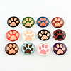 Half Round/Dome Dog Paw Print Photo Glass Flatback Cabochons for DIY Projects GGLA-Q037-18mm-08-1