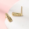 Teardrop Brass Micro Pave Clear Cubic Zirconia Stud Earrings EJEW-H180-26G-2