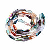 Electroplate Transparent Glass Beads Strands EGLA-S174-28-2