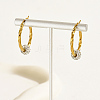 Fashionable and Versatile Crystal Ball Brass Hoop Earrings BJ5766-3