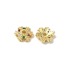 Brass Micro Pave Colorful Cubic Zirconia Bead Caps KK-K293-67G-1