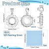 2Pcs 925 Sterling Silver Micro Pave Clear Cubic Zirconia Pendant Settings STER-PH0005-06-2
