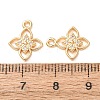 Brass Micro Pave Clear Cubic Zirconia Charms KK-A304-18G-2