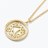 Brass Micro Pave Clear Cubic Zirconia Pendant Necklaces NJEW-E153-01L-3