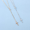 Alloy Crystal Rhinestone Cross Pendant Y Necklaces for Women WGC3C95-01-2