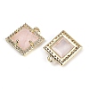 Natural Rose Quartz Faceted Square Charms G-I375-06G-05-2