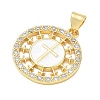 Religion Cross Brass Micro Pave Clear Cubic Zirconia Pendants CU-CBA83A6-03E-G02-2