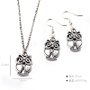 Zinc Alloy Owl Jewelry Sets SJEW-BB16586-3