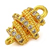 Brass Micro Pave Clear Cubic Zirconia Hollow Oval Connector Charms KK-A230-05C-G-2