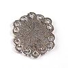 Tibetan Style Alloy Flower Cabochons PALLOY-ZN48548-AS-RS-2