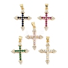 Rack Plating Brass Micro Pave Cubic Zirconia Pendants KK-Z064-11G-1