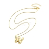 Brass & Plastic Pearl Letter Pandent Box Chain Necklaces for Women NJEW-U017-01G-23-3