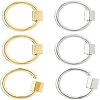 6Pcs 2 Colors Brass Screw Carabiner Lock Charms KK-HS0001-08-1