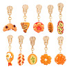 10Pcs 10 Styles Bread Resin Zipper Sliders HJEW-TAC0078-1