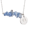 Natural Kyanite Chip & Constellation Pendant Necklaces NJEW-JN05084-07-1