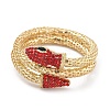 Snake Alloy Rhinestone Bangles for Women BJEW-G085-01G-01-4