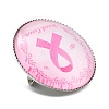 Breast Cancer Awareness Ribbon Glass Brooches LS-JEWB-L019-01K-2