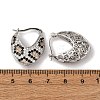 Brass Micro Pave Cubic Zirconia V-Shaped Hoop Earrings EJEW-H165-06P-5