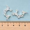Rack Plating Brass Pave Clear Cubic Zirconia Connector Charms KK-K273-08S-3