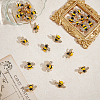 30Pcs Bees Iron Rhinestone Lapel Pin Brooches JEWB-GO0001-20-3