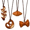 4Pcs 4 Styles PVC Simulated Bread Pendant Decorations ST-CJ0028-11-1