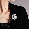 Flower Alloy Rhinestone Brooches for Women DJ-PW-WGD2C4F-01-5