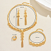 Vintage Alloy Hollow Geometric Tassel Bracelets & Earrings & Necklaces & Rings Sets for Women EH2785-2