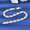 304 Stainless Steel Swirl  Link Bracelets for Women BJEW-K240-11S-2