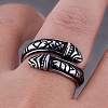 Titanium Steel Word Open Cuff Ring FIND-PW0020-16G-3