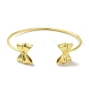 Rack Plating Brass Bowknot Open Cuff Bangles BJEW-P323-02G-2