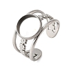 304 Stainless Steel Cuff Ring Components X-STAS-V012-01A-P-1