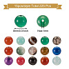 225Pcs 15 Style Natural Agate Round Beads G-TA0001-36-7