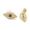 Brass Micro Pave Clear Cubic Zirconia Stud Earrings EJEW-M076-01G-02-2