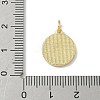 Brass Pave Natural Shell Flat Round with Letter Charms KK-Z115-13G-E-3