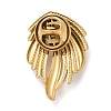 Wing 304 Stainless Steel Pave Cubic Zirconia Brooches for Backpack Clothes JEWB-Z041-01G-2