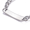 Tarnish Resistant 304 Stainless Steel Figaro Chain ID Bracelets BJEW-G631-02P-3