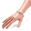 ABS Plastic Imitation Pearl  & Rhinestone Beaded Stretch Bracelet with Alloy Charm for Women BJEW-JB08526-03-3
