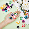 DICOSMETIC 21Pcs 7 Colors Dog Paw Print Food Grade Eco-Friendly Silicone Beads SIL-DC0001-31-3