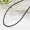 Natural Black Spinel Beaded Necklaces NJEW-K114-A-A20-1