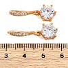 Brass Micro Pave Clear Cubic Zirconia Hoop Earrings EJEW-K300-32G-5