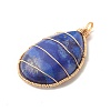 Dyed Natural Lapis Lazuli Pendants PALLOY-JF01332-2