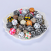 Colorful Pattern Printed Silicone Beads SI-JX0022A-12-6