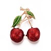 Cherry Alloy Enamel Lapel Pins for Backpack Clothes JEWB-N009-01KCG-1
