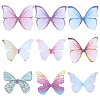180Pcs 9 Style Two Tone Polyester Fabric Wings Crafts Decoration FIND-SC0004-16-1