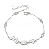 Brass Pave Clear Cubic Zirconia Clover Envelope Link Bracelets KK-CBA6980-18P-4