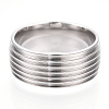 201 Stainless Steel Grooved Finger Ring Settings STAS-WH0047-08S-1