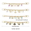 4Pcs 4 Styles Alloy Rhinestone with Acrylic Pearl Bead Charm Cable Chain Bag Decorative Chains HJEW-FS00060-04-4